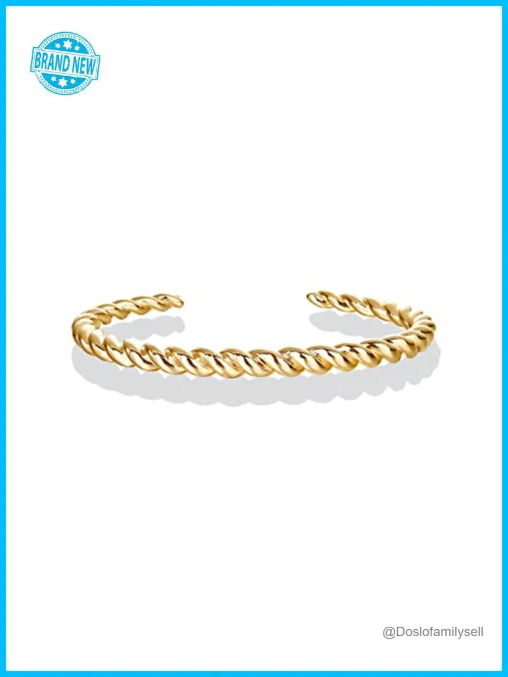 Gold Plated Twisted Chunky Bangle Bracelet Lightweight Everyday Jewelry
